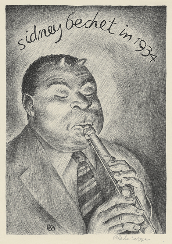 Sidney Bechet in 1934 by Pele de Lappe