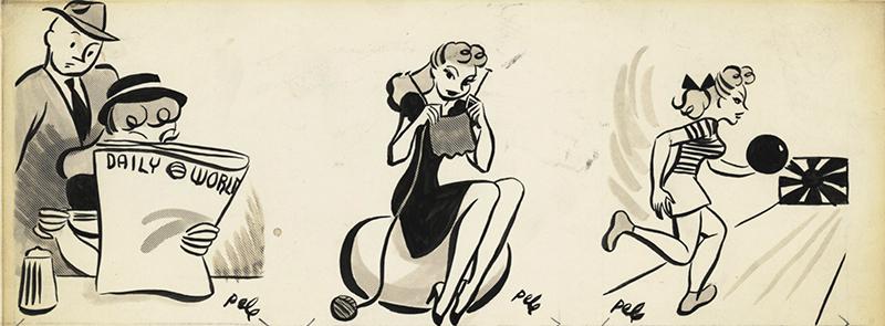 (Three editorial vignettes of a woman) by Pele de Lappe