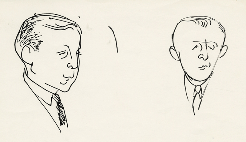 (Sketch portraits of Gerald Hill, Pres. California Democratic Council) by Pele de Lappe