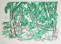 (abstract landscape in green & pink) by Roy Norman Medders