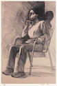 Seated Model With Chin Resting On Hand by William Theophilus Brown