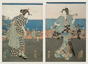 Untitled (dyptich: two women) by Toyohara Kunichika