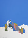 Untitled (natives in snowy landscape with cross) by George Wooliver