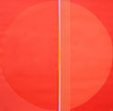 Untitled (split sphere in red-orange) by Rupprecht Geiger