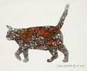 Untitled Monotype from Cats and a Few Dogs by David Gilhooly