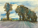 (Landscape with Elm Trees in  Middlesex County) by Cora May Boone