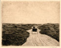 Untitled (Carriage and road in a flat landscape) by Paul Hans Ohmert