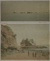 Top image: Straits of Akashi / Bottom image: New Iwaya, Awaji by Kimbei Kusakabe