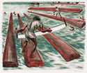 Lumber Workers. Bay of Campeche (from: Mexican Art - A Portfolio of  Mexican People and Places) by Alfredo Zalce