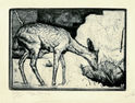 (Winter Scene: Deer Foraging in Snow) by Allen Lewis