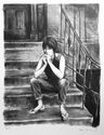 Untitled (woman seated on stoop) by Unidentified