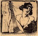 (woman playing lute) by Olaf Abrahamsen Willums