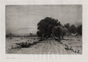(Landscape with road, bridge, farm) by Henry Farrer
