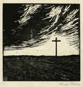 (cross in dramatic landscape) by Wanda Agnes Reichman-Roose