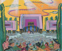 (Art Deco bandstand) - preliminary illustration by Zuckerman