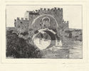 (Gatehouse on a fortified Roman bridge) by A. Manna