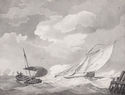 (Fishing boats coming in from a storm, Breda) by Johannes Hermanus Koekkoek