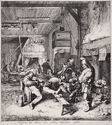 Fiddler Playing in an Inn by Cornelis Dusart
