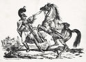 (Soldier and horse - from a suite of 7 lithographs) by Carle Vernet