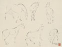 Horse Studies by Chiura Obata