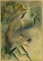 (Portrait of woman in landscape) by Joseph Marsh Sheridan