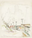 Cincinnati: View from Art Museum (Monastery Street) (preliminary drawing) by Max Pollak
