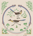 Untitled (roadrunners), after the gouache by Harrison Begay