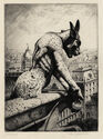 The Gargoyle and His Quarry, Notre Dame by John Taylor Arms