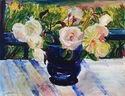 (Bouquet in cobalt vase) by Jacob Epstein
