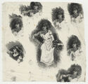(Sheet of engraving proofs - actress in Middle Eastern costume) by Henry Wolf