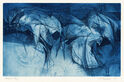 Untitled (abstracted birds in blue) by Richard E. Beasley