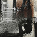 (Untitled abstraction in black, silver, and rust) by Michael Costantini