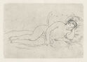 Femme nue couchée (tournée a droite) by Pierre Auguste Renoir