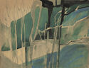 Untitled (blue-green surreal landscape) by Pamela Boden