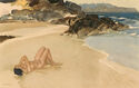 (Nude on a beach - after the watercolor) by William Russell Flint