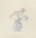 (Bouquet in round blue vase) by James Mahlon Rosen