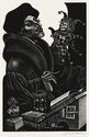 Dame Folly Speaks (from: In Praise of Folly Portfolio of 10 woodcuts) by Fritz Eichenberg
