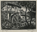 (Cottage and Water Wheel) by Albert Larsen