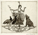 Untitled (woman with peacocks and bear) by Martin Erich Philipp