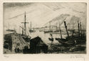 (harbor scene) by Joseph Marie Le Tournier