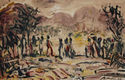 Untitled (Procession in Mexican landscape) by Hans Otto Butterlin