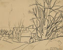 Ruth Sketching, Winter Port Gamble by Dorr Bothwell