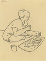 Samoan Woman Eating Her Dinner by Dorr Bothwell