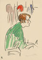 (Student at Grande Chaumière - red hair and green jacket) by Augusta Payne Rathbone