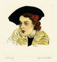 (Portrait of Woman in Black Hat) by Augusta Payne Rathbone