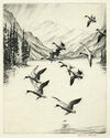 Flight of Ducks, Lake Solitude (also: Summer Guests) by Hans Kleiber