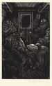 In the Railroad Car - from The Idiot, by Dostoevsky by Fritz Eichenberg