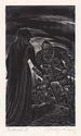 The ghost of Lady Anne - from The Tragedy of Richhrd III by Shakespeare by Fritz Eichenberg