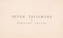 Seven Talismans - a suite of seven intaglios by Bernard Childs