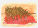 Untitled (peach, gold and red abstract) by Lowell Gooch Jenkins